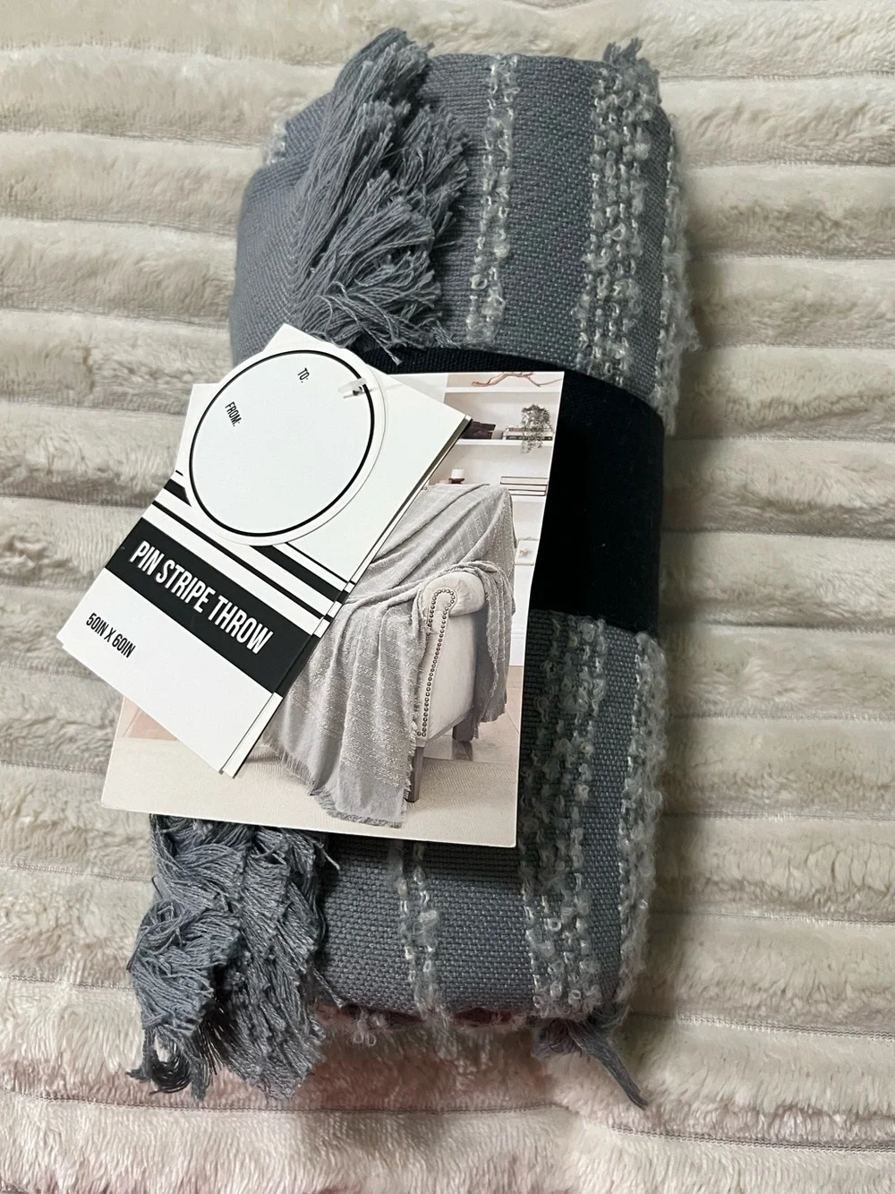 Pin Stripe Throw Blanket - Gray